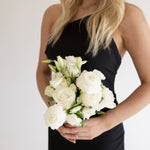 White Linen Bridesmaid Bouquet
