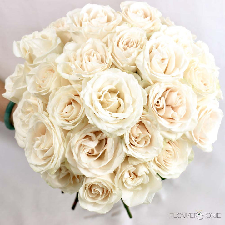 Creamy White Vendela Roses | DIY Wedding Flowers | Flower Moxie