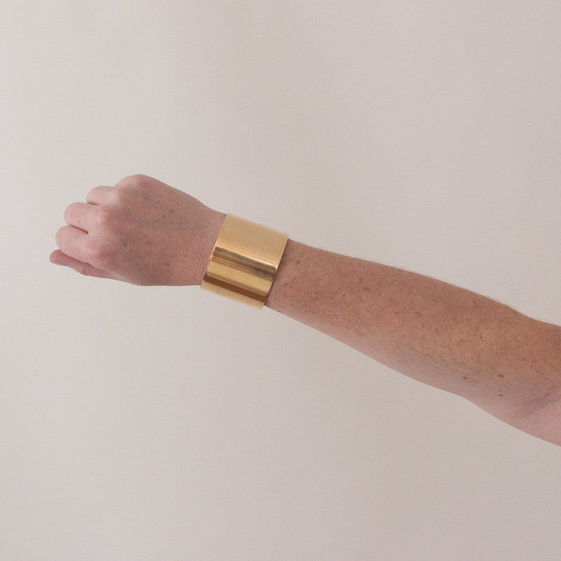 Plain Brass Wrist Cuff Wedding Corsage