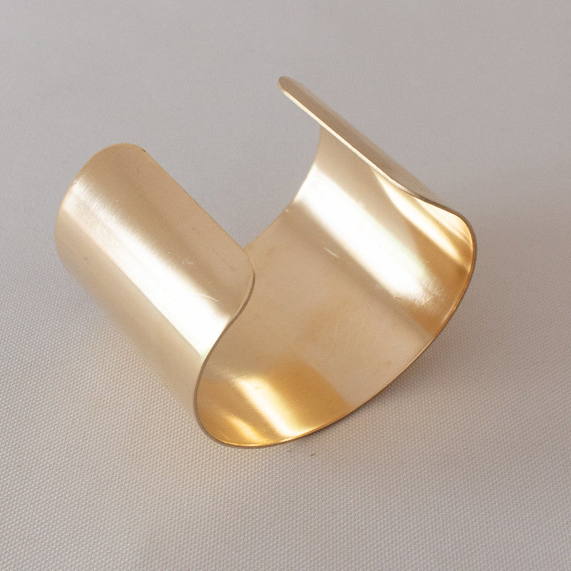 Plain Brass Wrist Cuff Wedding Corsage