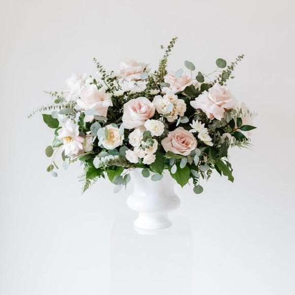 Blush and Cream Ceremony Wedding Flowers DIY by Flower Moxie