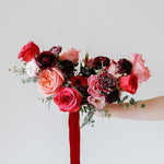 Pinks and raspberry DIY Bridal and Bridesmaid Bouquets by Flower Moxie