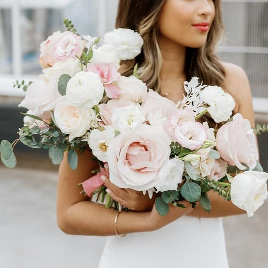 Blush and Cream Bouquet Kit DIY Wedding Flowers Flower Moxie