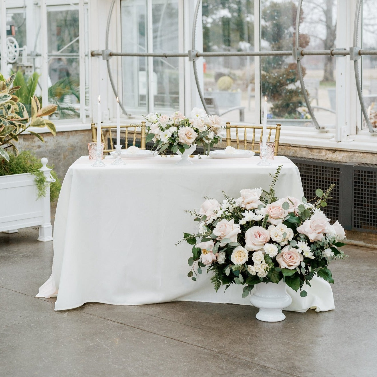 Blush and Cream Ceremony Wedding Flowers DIY by Flower Moxie