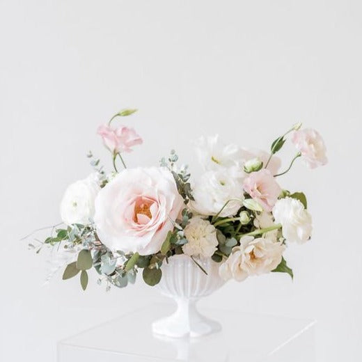 Blush and Cream DIY Centerpiece by Flower  Moxie