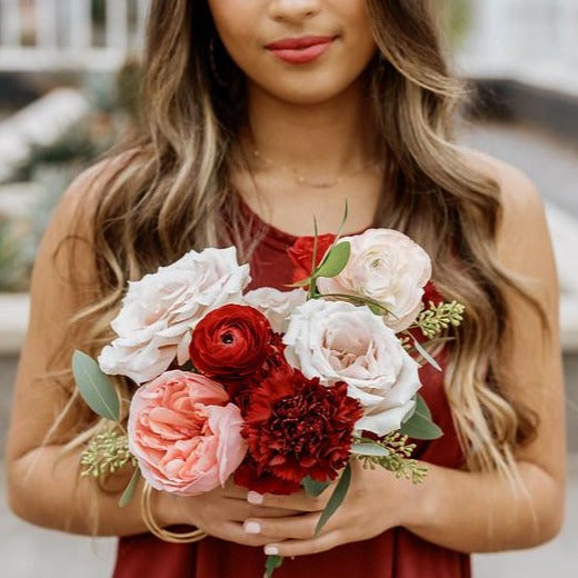 Red DIY Wedding Bouquet by Flower Moxie.  