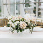 Dusty Blush and Cream Centerpiece with Quicksand Roses DIY Bulk Wedding Flowers by Flower Moxie