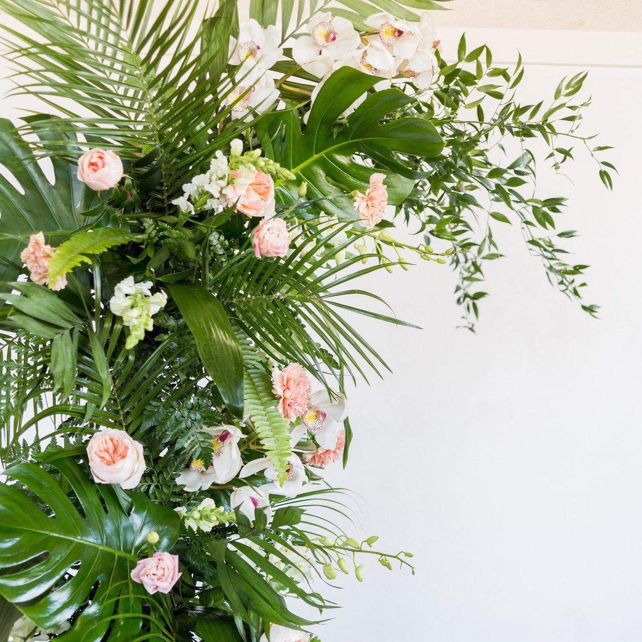 Tropical Floating Arch for Wedding DIY Wedding Flowers By Flower Moxie