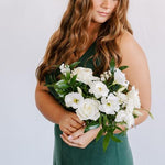 Deep Emerald and Cream DIY  Wedding Bouquet and Bridesmaid Flower Moxie