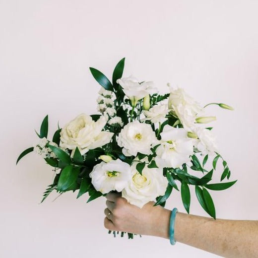 Emerald Green and Cream DIY Bridesmaid Bouquet Flower Moxie