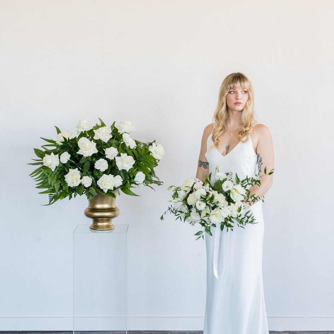 Emerald and Cream Ceremony | DIY Wedding Flowers | Flower Moxie Emerald and Cream Ceremony | DIY Wedding Flowers | Flower Moxie