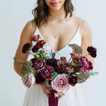 Violet and Deep Plum Wedding Bridal Bouquet