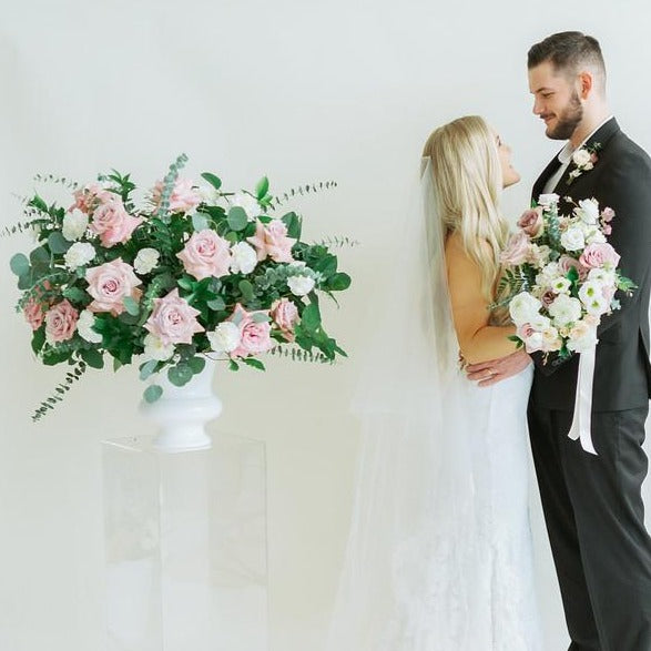 Mauve and Cream Ceremony Flowers DIY Wedding Flowers