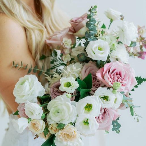 Mauve and Cream Bridal Bouquet for DIY Wedding Flowers