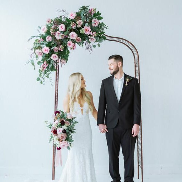 Mauve and Plum Wedding arch DIY Wedding Flowers