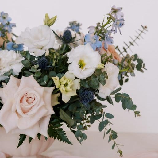 Dusty Blush and Blue Centerpiece DIY Fresh Online Bulk Floral