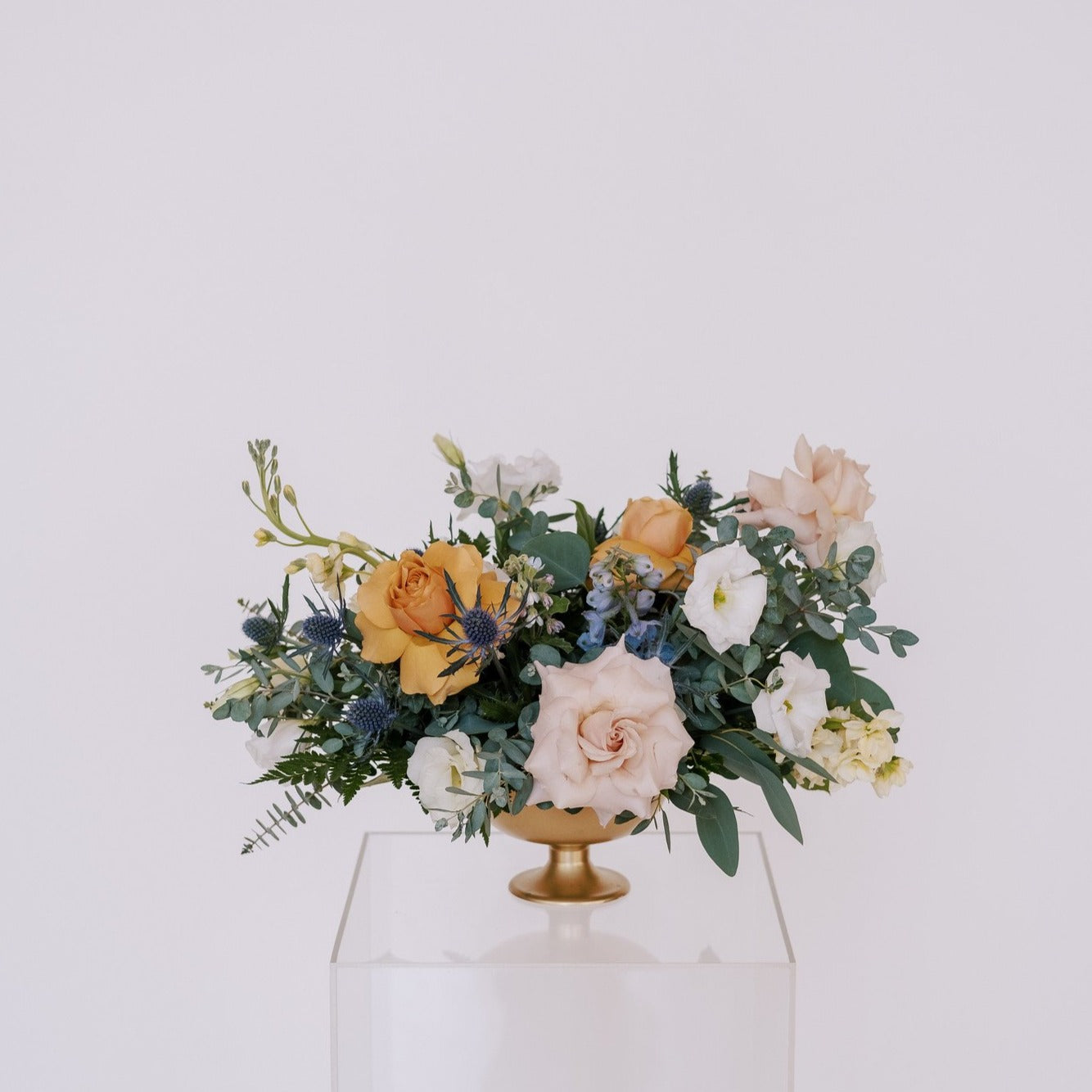 Mustard and Blue Wedding Centerpiece DIY Fresh Online Bulk Flowers