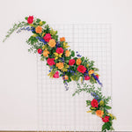 Colorful Wedding Ceremony Flowers on Grid