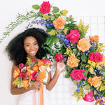 Colorful Wedding Ceremony Flowers on Grid