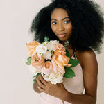Peach and Cream Bridesmaid Bouquet, DIY Wedding Flowers by Flower Moxie