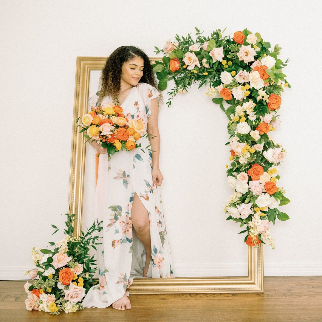 Citrus Crush Ceremony Flowers | DIY Wedding | Flower Moxie, image size:1080x1080