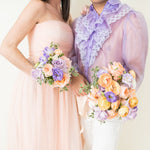 Peach and Lilac Lavender Bridal Bouquet