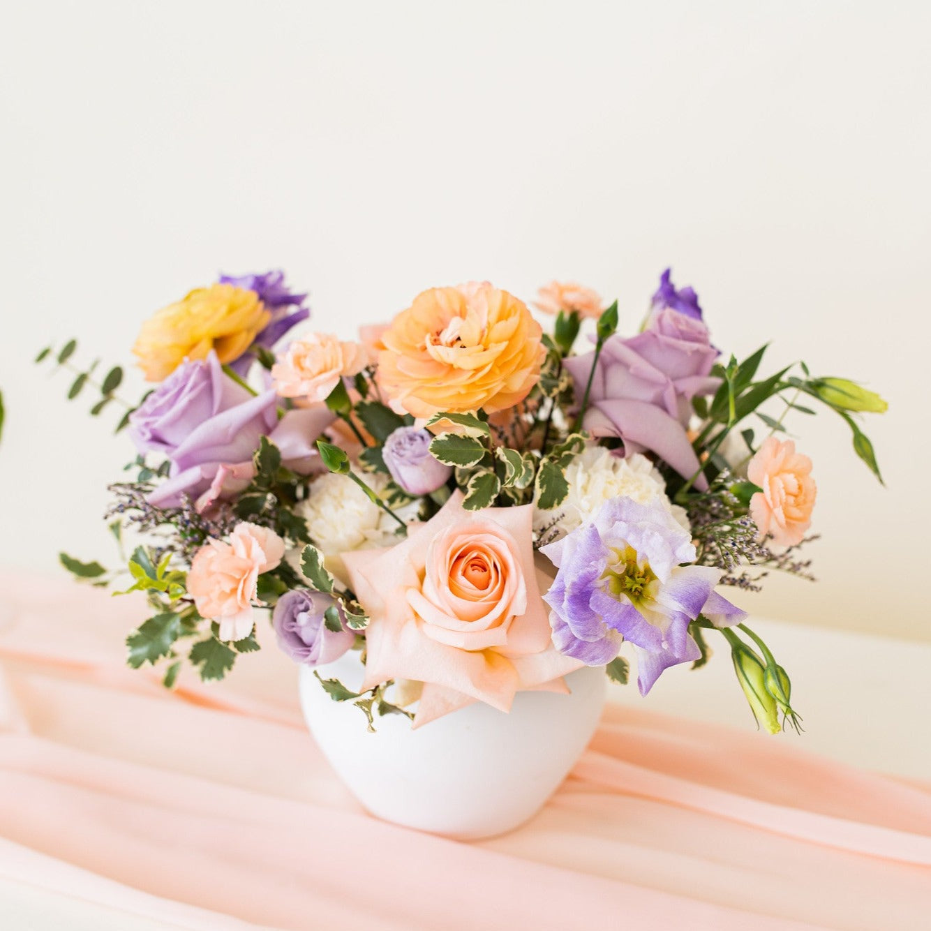 Peach and Lilac Centerpiece