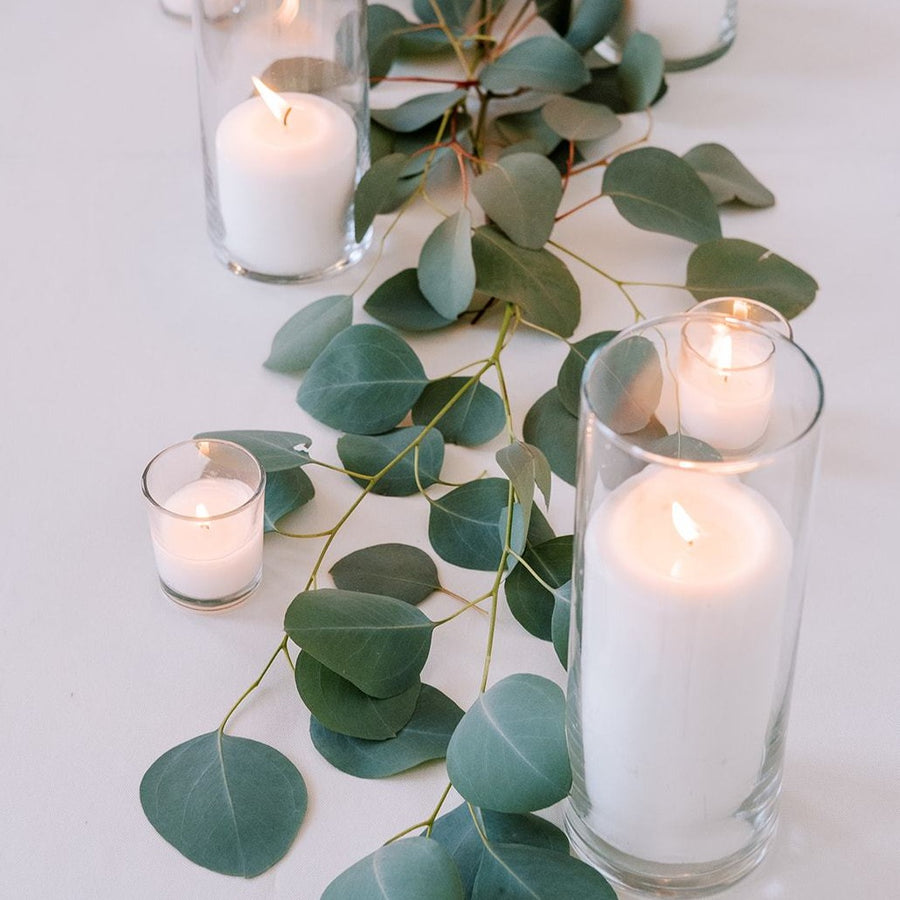 eucalyptus and succulent garland Loose Eucalyptus Garland Table Runner