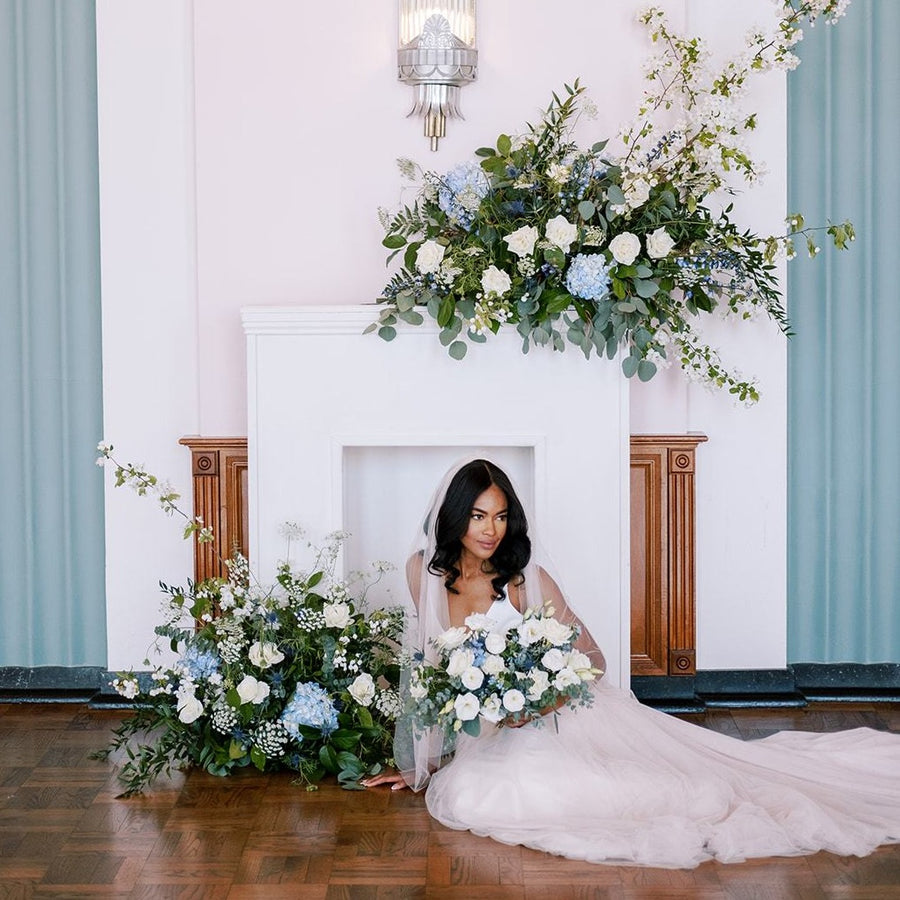 Dusty Blue and Cream Ceremony Flowers | DIY Wedding Kit Flower Moxie Dusty Blue and Cream Ceremony Flowers | DIY Wedding Kit Flower Moxie