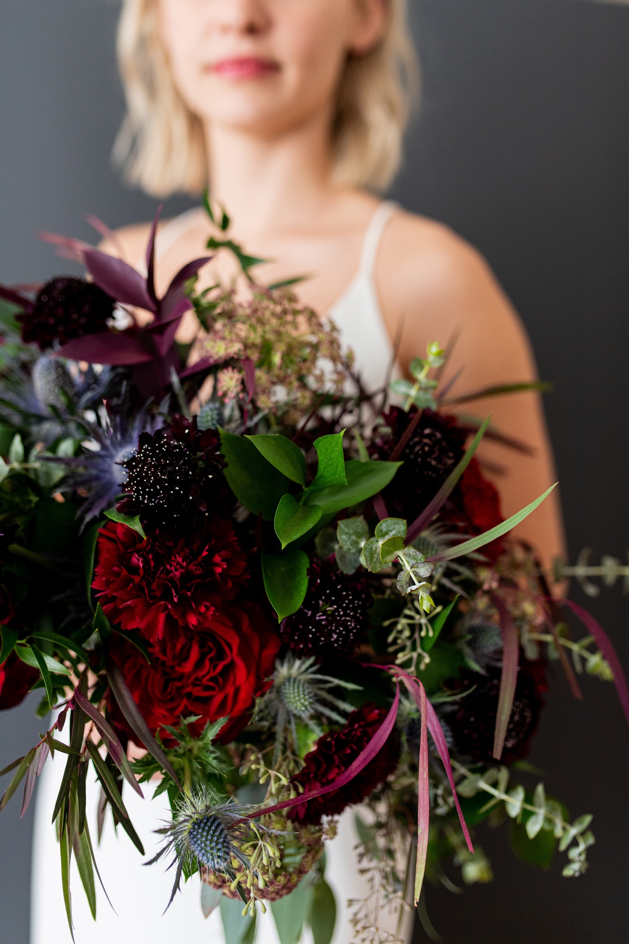 Moody Dark Bridal Bouquet Flower Package DIY