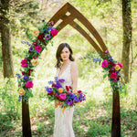 Jewel Tone Ceremony Wedding Arch Wood for DIY Wedding Flowers by Flower Moxie