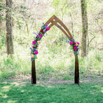 Jewel Tone Ceremony Wedding Arch Wood for DIY Wedding Flowers by Flower Moxie