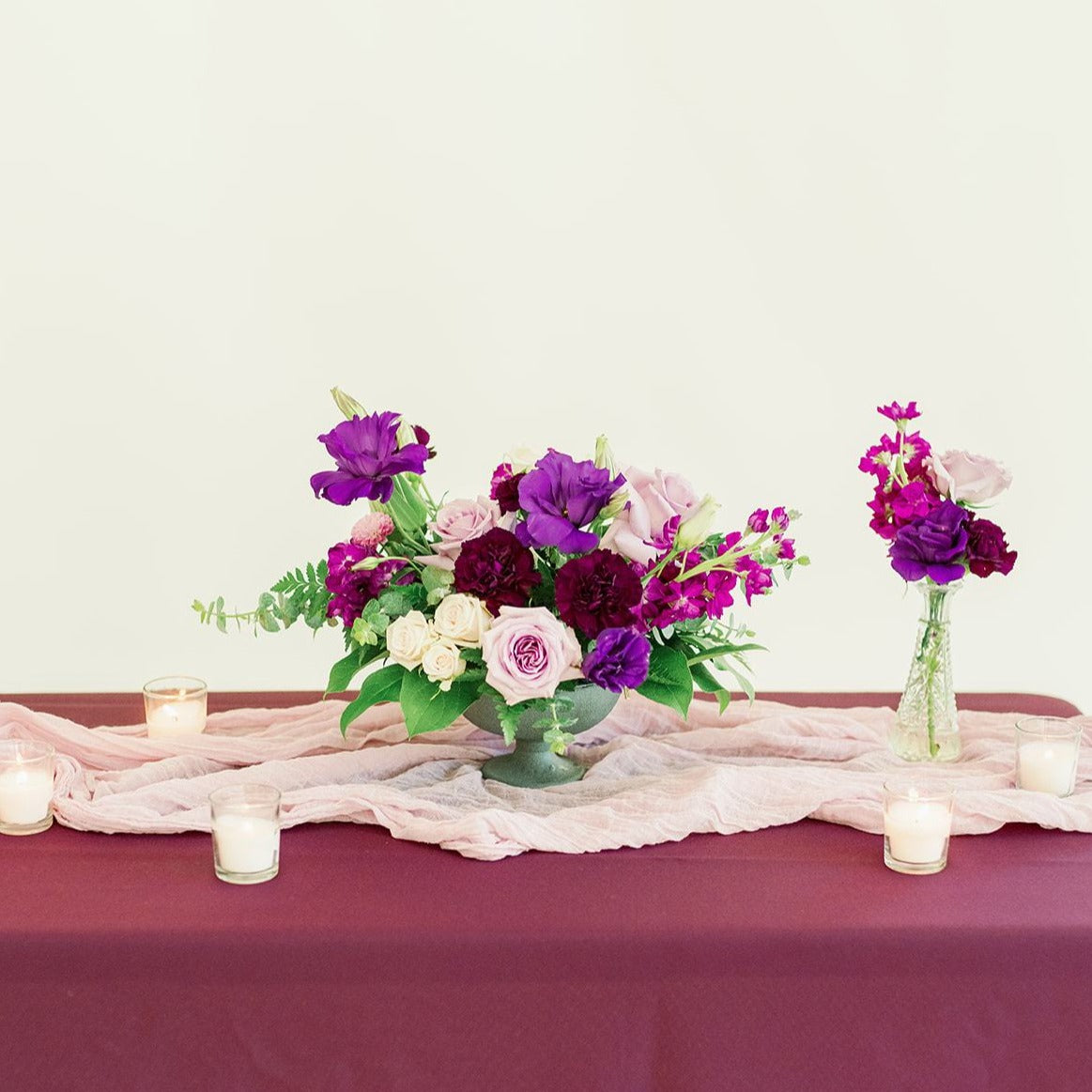 diy purple wedding centerpieces
