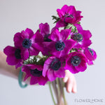 purple anemone, flower moxie, moxie bride