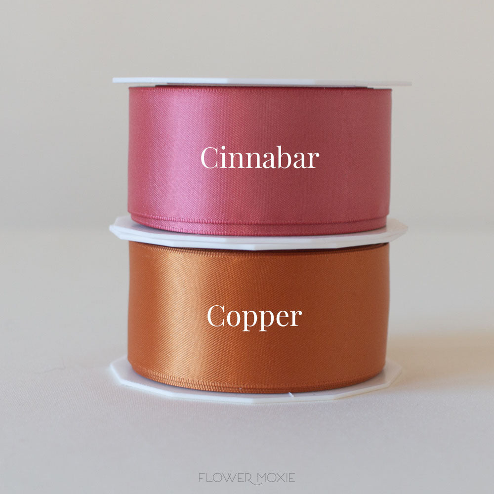 cinnabar and copper satin ribbon