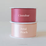 cinnabar and petal peach satin ribbon