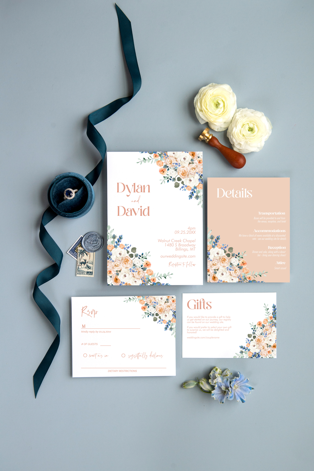 Peach Wedding Background