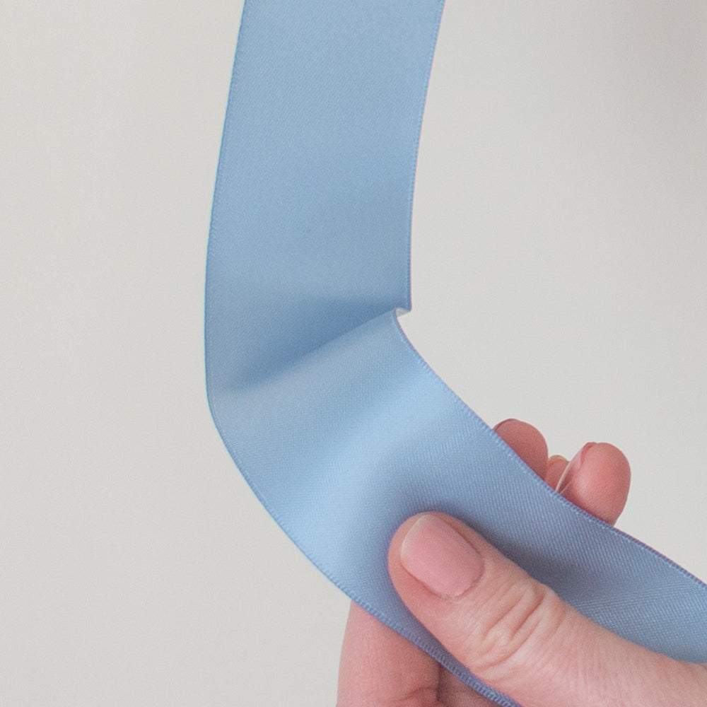 Dusty French Blue Double-Faced Satin Bouquet Ribbon – Flower Moxie