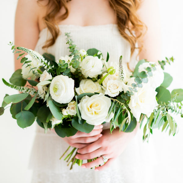 Bridesmaids White & offers Sage Bouquets (8)