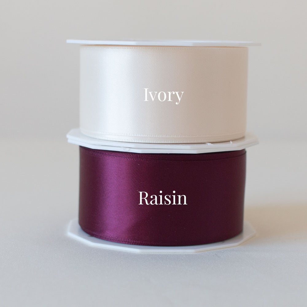 raisin and ivory satin ribbon