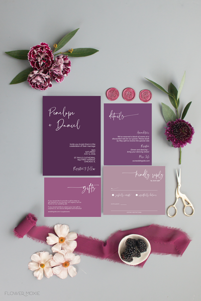 Printable Custom Purple & Sage newest Mist Contemporary Wedding Event Suite Invitations