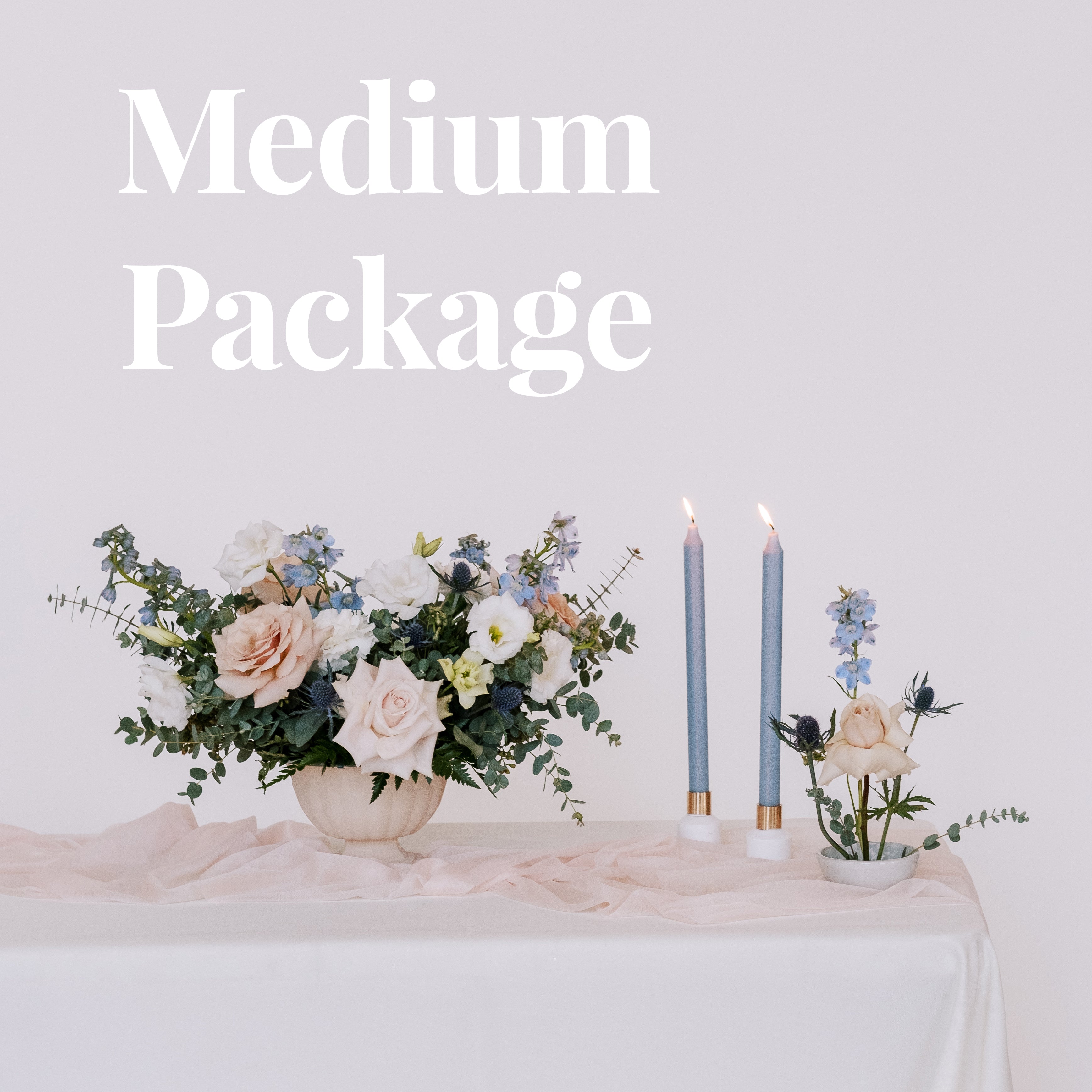 dusty blush and blue wedding flower package